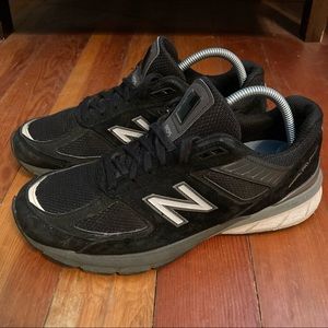 New Balance M990BK5 990 V5 Sz 9.5 Mens Black Silver Running Shoes